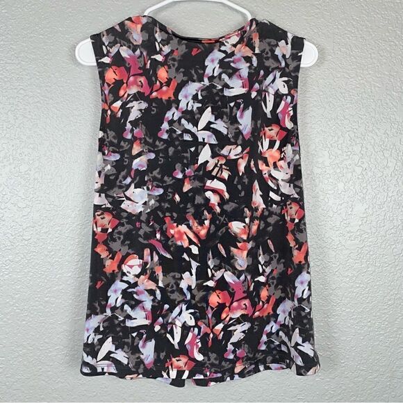 APT.9 Womens Stretch Floral Print V-Neck Sleeveless Blouse Red Black Size L/P - Picture 6 of 7